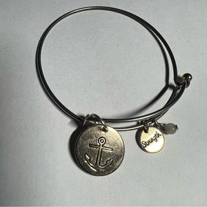 Adjustable charm Bracelet Anchor charm strength charm beaded charm stackable